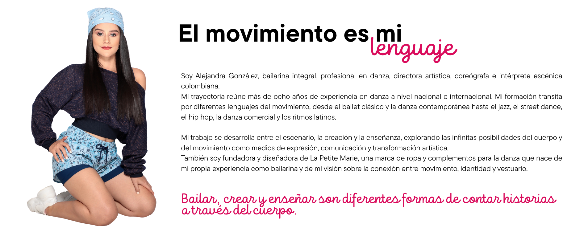 Sobre mí, Alejandra González